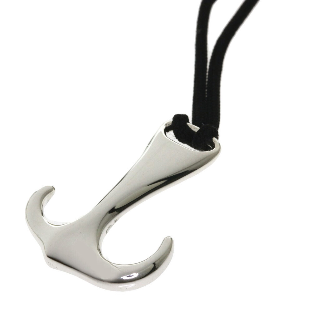 Tiffany Co Anchor Pendant Black Cord Silver - Picture 5 of 5